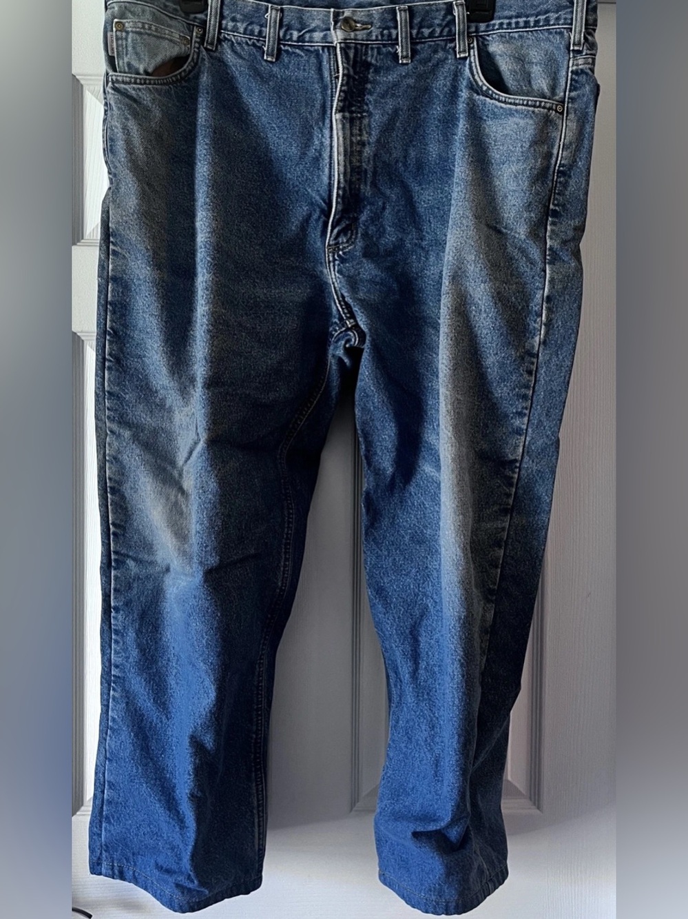 Carhartt Jeans 44x32 Traditional Fit Men’s Blue Workwear Denim Flannel Lined